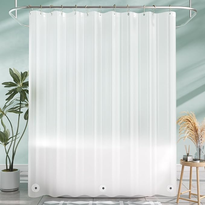 AmazerBath Shower Liner, 72x78 Plastic Frosted Shower Curtain Liner, PEVA Cute - Image 8