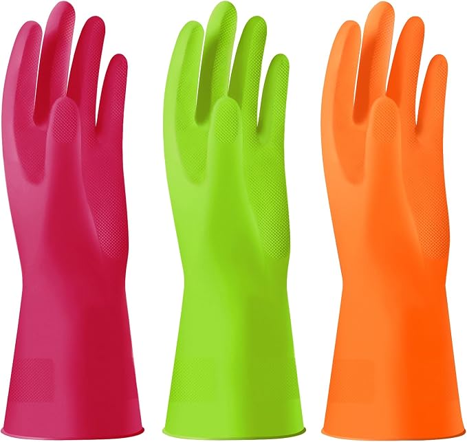 Alimat PluS Dishwashing Gloves Latex Free, Without Liner, 3 Pairs, Small | by AlimatPlus