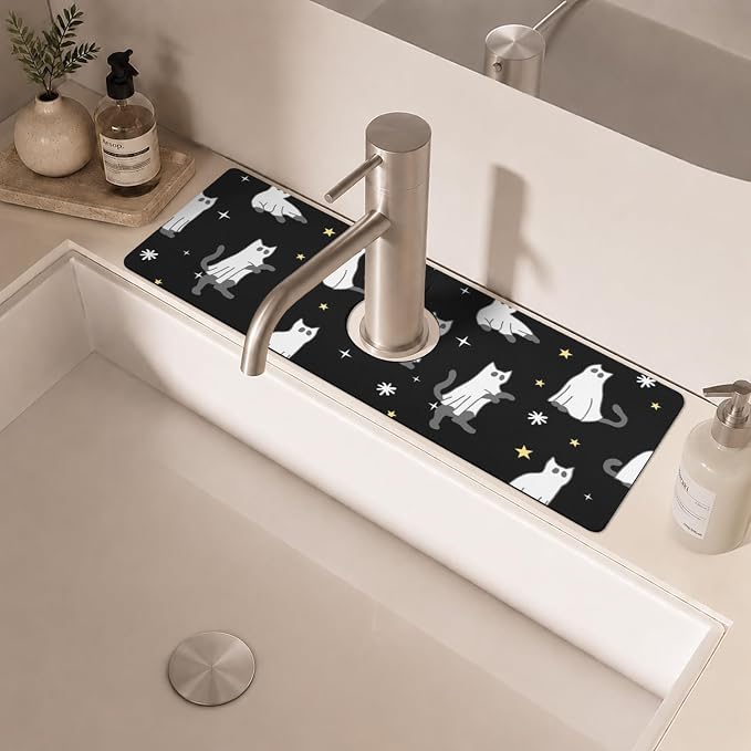 Halloween Kitchen Sink Splash Guard Faucet Mat, Farmhouse Sink Splash Guard - Image 6