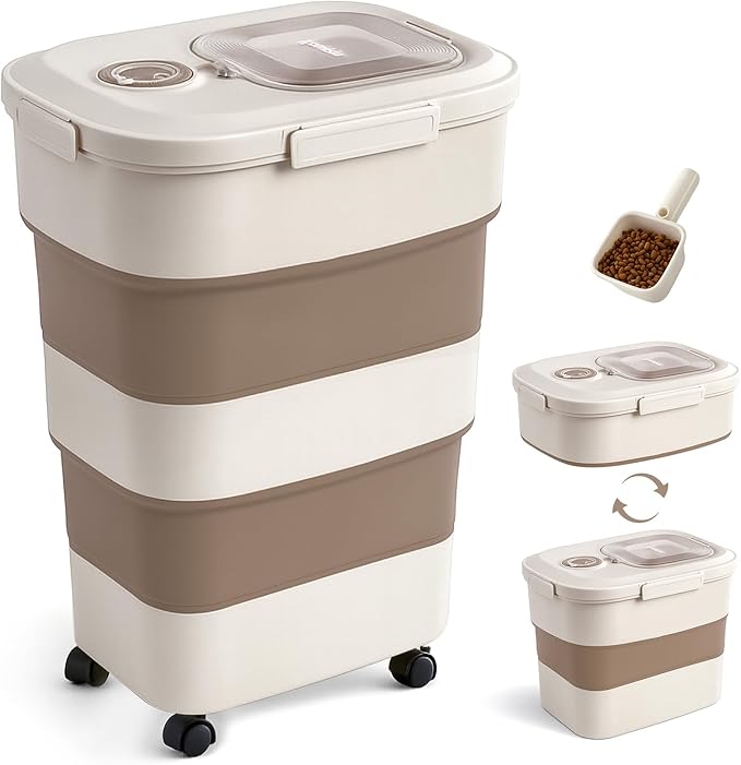 ZOMISIA 40-50lbs Dog Food Storage Container, Large Capacity Collapsible by Zomisia