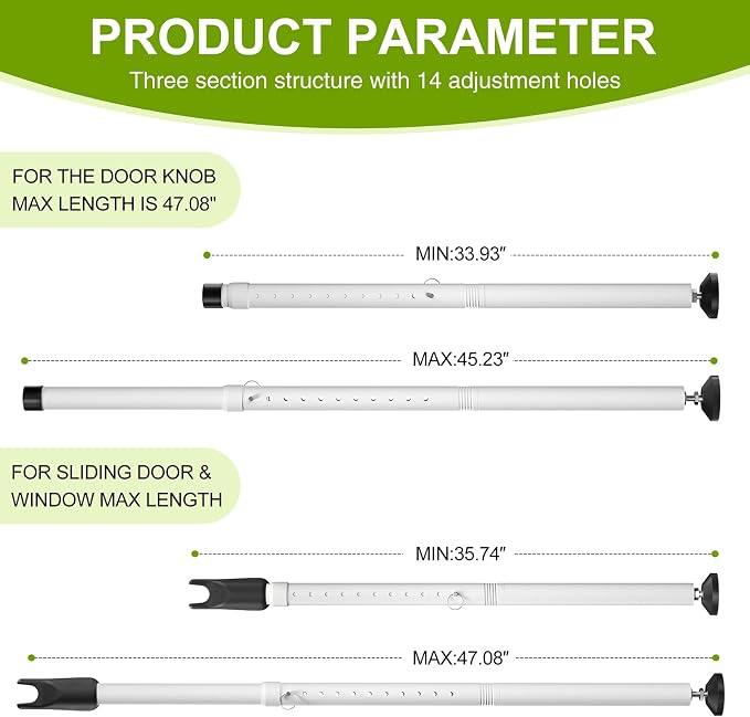 Sliding Glass Door Security Bar, Patio Door Barricade Security Bar, Apartment - Image 6
