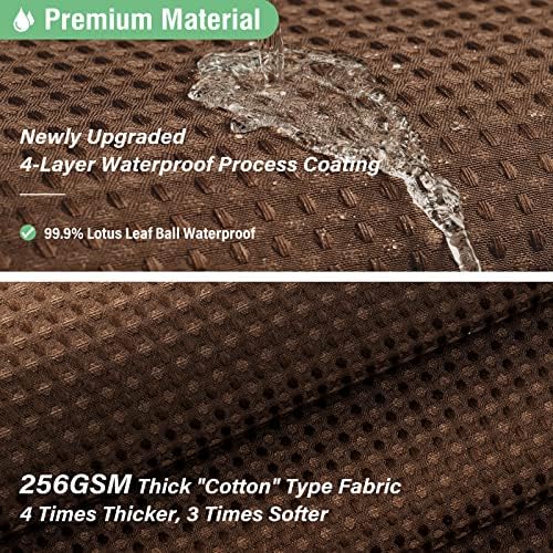 Dynamene Extra Wide Waffle Shower Curtain 256 GSM Fabric 108x72 Brown - Image 4