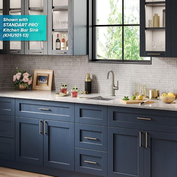 KRAUS Oletto Single Handle Kitchen Bar Faucet in Spot Free Stainless Steel - Image 3