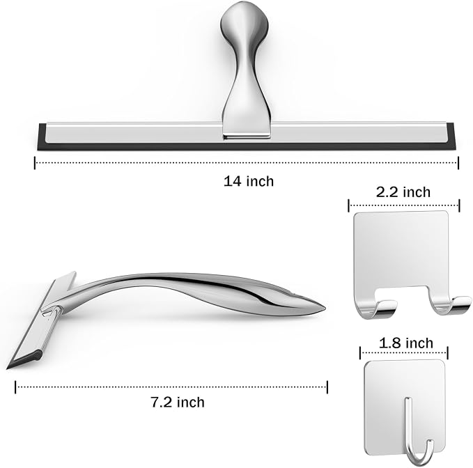 All-Purpose Stainless Steel Shower Squeegee - Image 2
