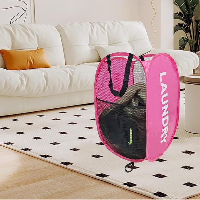 Collapsible Laundry Hamper 2 pack Mesh Pop Up Laundry Hamper - Image 6