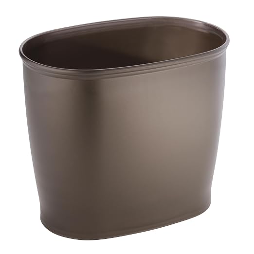 iDesign Slim Plastic Bathroom Trash Can, Bronze | Small Garbage Bin, - Image 8