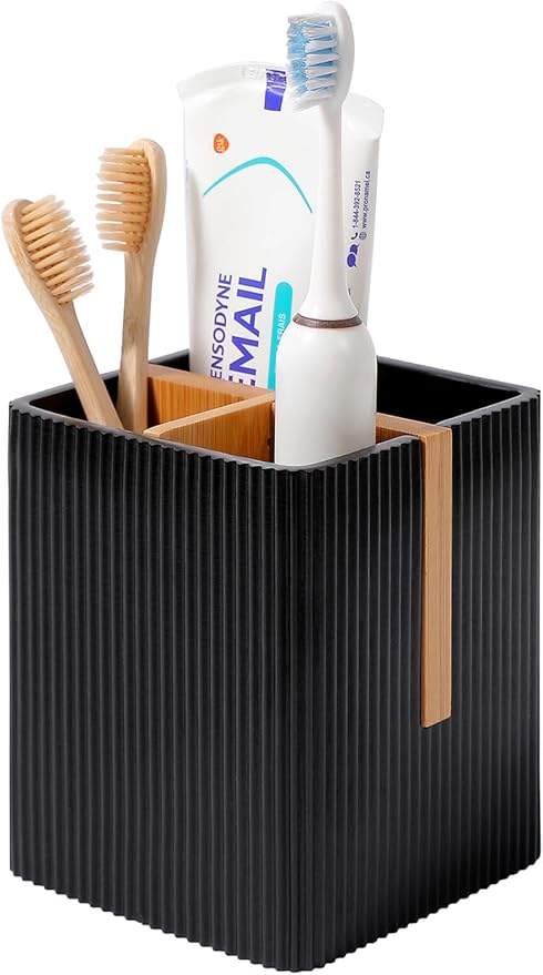 Toothbrush Holders for Bathroom, 3 Slots Toothbrush Organizer Stand, Toiletries by rejomiik