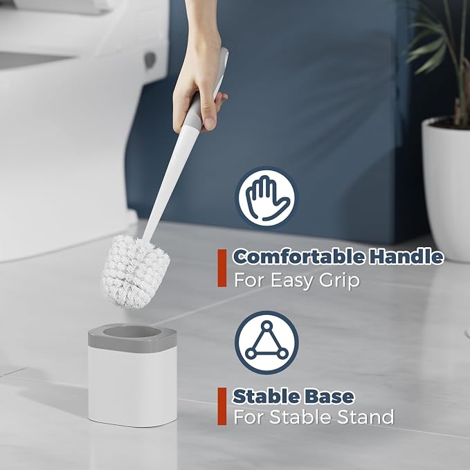 Holaloha Toilet Brush and Holder Set, Space Saving, 2 Pack, Ergonomic Silicone - Image 5