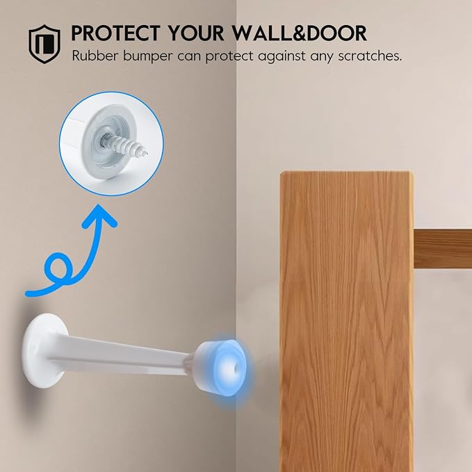 HOME MASTER HARDWARE 3" Heavy Duty Solid Door Stop, 8 Pack, Screw-In - Image 6