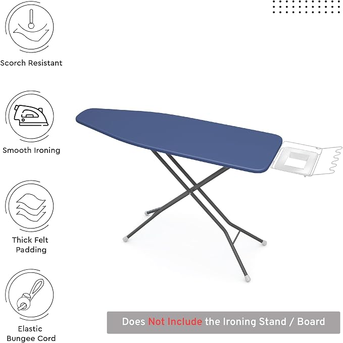 Encasa XO Ironing Board Cover and Pad, X-Large 54"x18" - Image 2