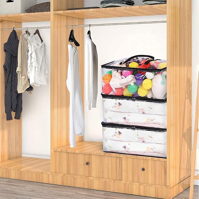 5 Pack Clear Clothes Storage Bags - Image 9