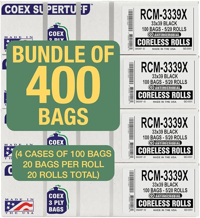 Aluf Plastics - COEX 3 Ply Garbage Bags, 33 Gallon, 1.5 Mil - Image 9