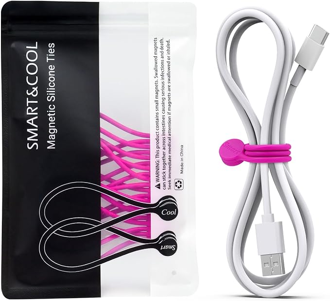 SMART&COOL Reusable Silicone Magnetic Cable Ties, Holding Stuff, Book Markers by SMARTCOOL