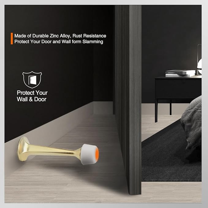6 Pack Gold Solid Rigid Door Stops - Image 5