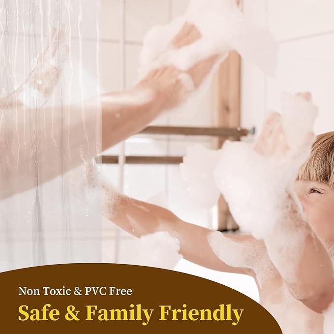 Barossa Design Frosted Shower Curtain Liner Waterproof PEVA - Image 3