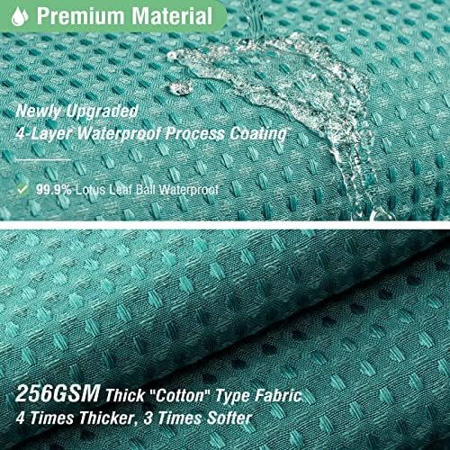 Dynamene Waffle Shower Curtain 256GSM Heavy Duty Fabric 72x72 Seaweed Green - Image 4