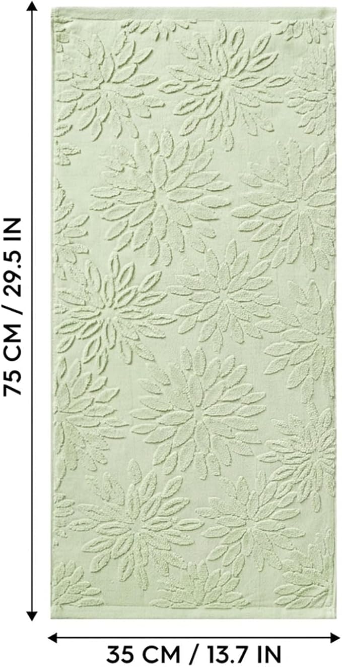 Artoid Mode 1 Pc Light Green 3D Dahlia Floral Jacquard Hand Towels - Image 7