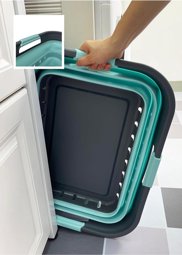 SAMMART 42 Collapsible Plastic Laundry Basket, Foldable Pop Up Storage - Image 7