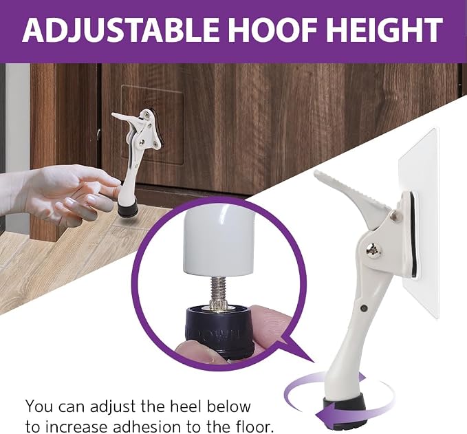 Door Stopper with Adhesive Bracket Stickers, No Drilling or Tools Needed - Image 5