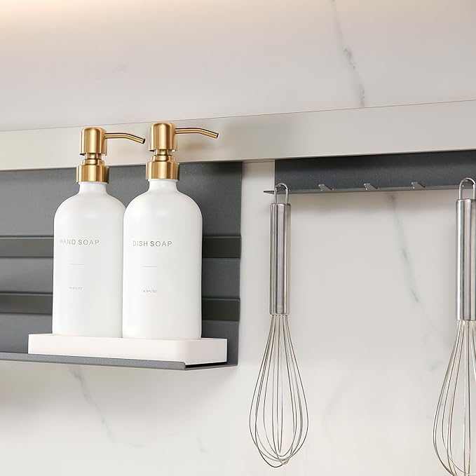 Prus Waso Gold Soap Dispenser Set | Glass Soap Dispenser - Image 4
