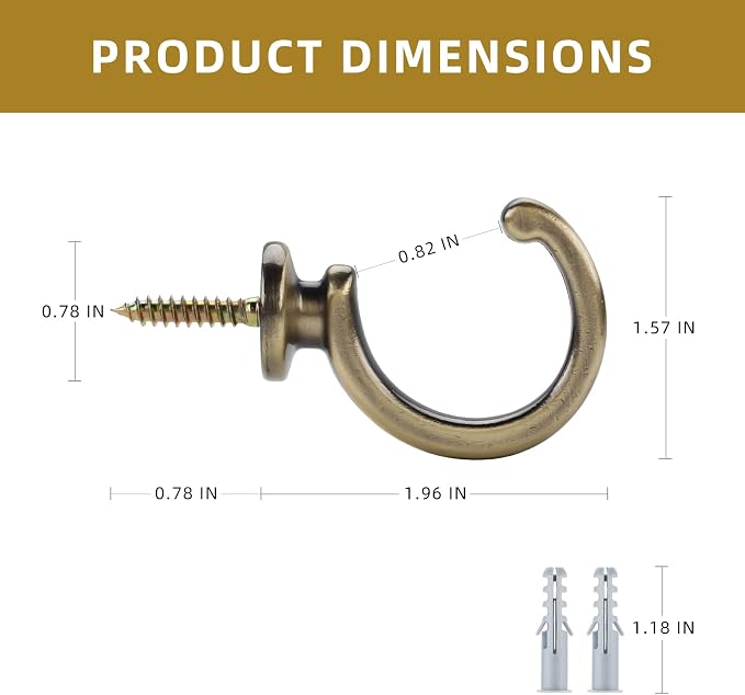 DeSS 2 Pack Curtain Holdbacks Curtain Tiebacks Hooks Wall Mounted Curtain Hooks - Image 3