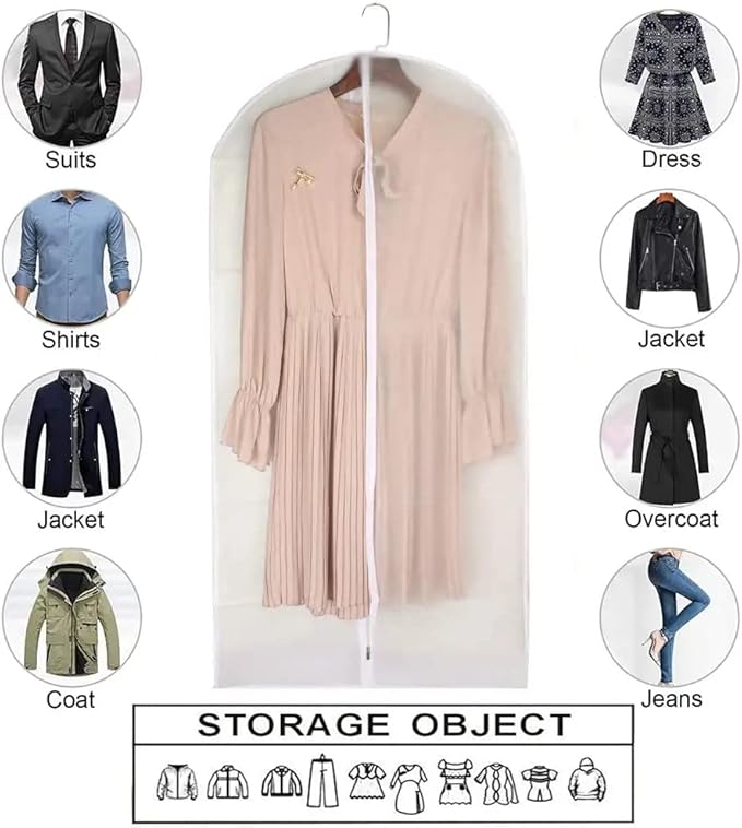 Dress Bags for Hanging Clothes Breathable Suit Bag Covers - Image 7