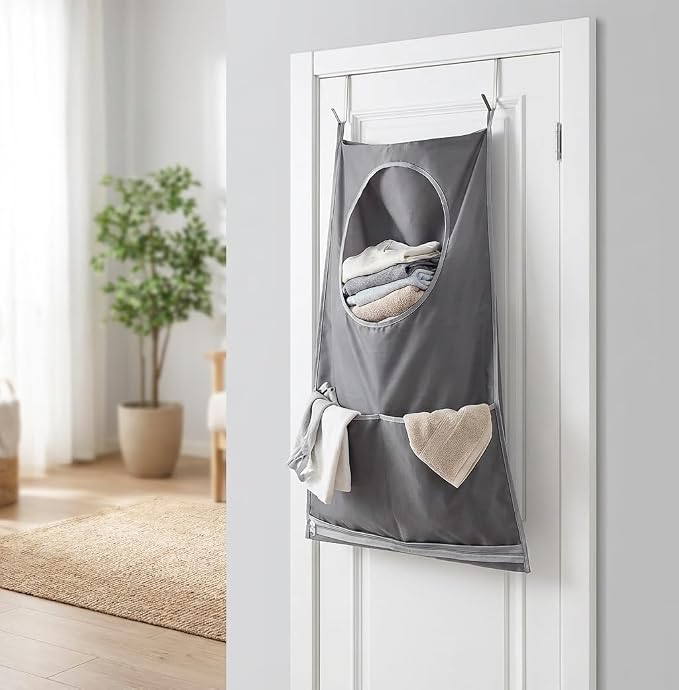 2 Pack Hanging Laundry Bag，Over the Door Laundry Hamper - Image 2