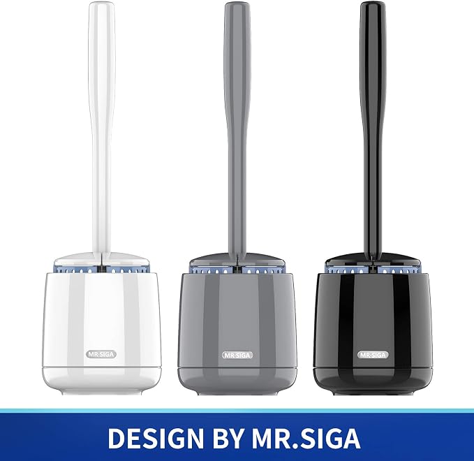 MR.SIGA Toilet Bowl Brush and Holder, Sturdy Long Handle, 12 Pack - Image 2