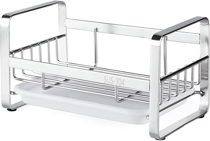 HULISEN Kitchen Sponge Holder, 304 Stainless Steel Sink Caddy - Image 2
