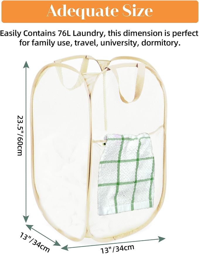2 Pcs Durable Collapsible Laundry Baskets - Image 7