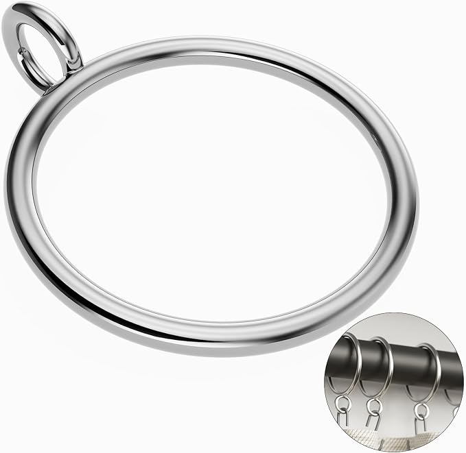 100 Pack Silver Metal Curtain Rings by GASRONS