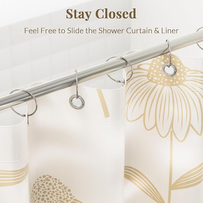Bathway Shower Curtain Rings, Shower Curtain Hooks 12 Pcs Anti-Drop Shower Rings - Image 3