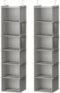 Hanging Closet Organizer and Storage, 2 Packs, Light Grey | Breathable Fabric by YOUDENOVA