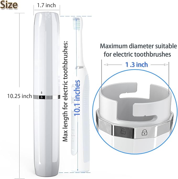 Long Ventilated Electric Toothbrush Travel Case, Portable Holder, Fits Most - Image 4