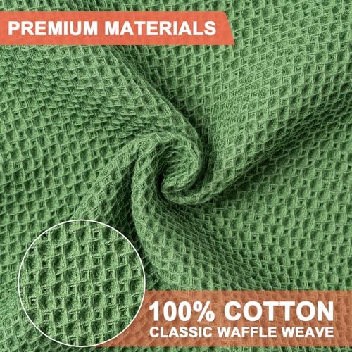 Kitchen Towels 6-Pack Kitchen Dish Cloths, 100% Cotton, 12x12 In, Grass Green - Image 3