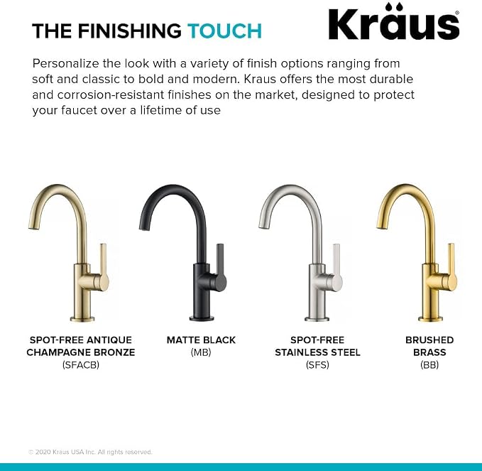 KRAUS Oletto Single Handle Kitchen Bar Faucet in Spot Free Stainless Steel - Image 9