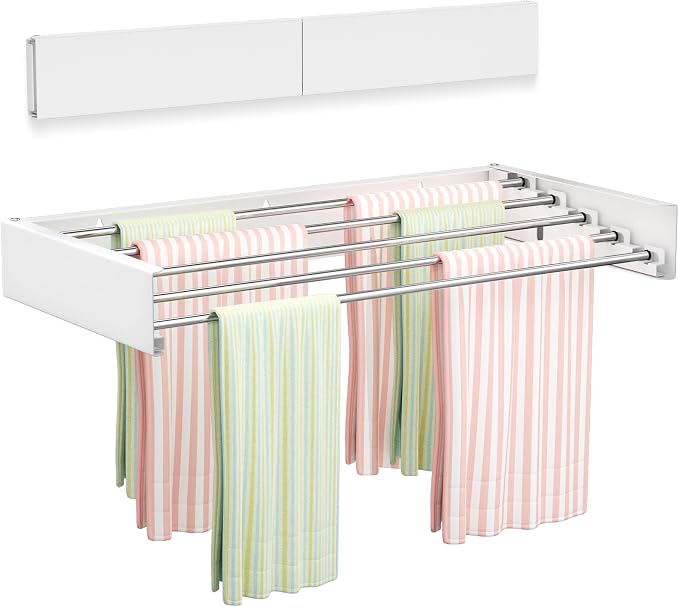 Vikaqi Wall Mounted Clothes Drying Rack 23.6", Foldable Wall Mount Laundry Rack by DiscovertheEleganceofAir-drying