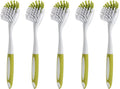 Dish Brush with Handle, Stiff Bristles Dish Scrubber by YeuDeuy