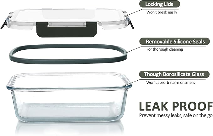 M MCIRCO 80 oz & 36 oz Extra Large Glass Food Storage Containers - Image 3