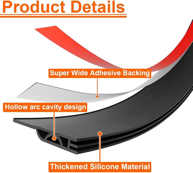 Door Draft Stopper, Door Sweep for Bottom of Door, Weather Stripping Door Seal - Image 3