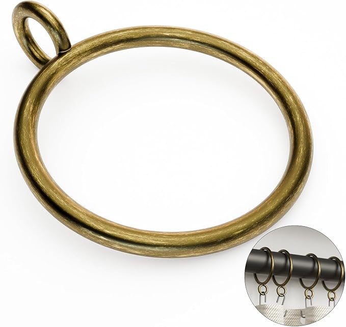 100 Pack Bronze Metal Curtain Rings by GASRONS