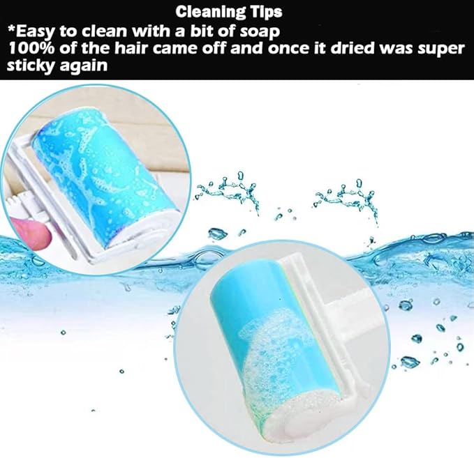 NUOBUT Reusable Sticky Lint Roller 5 Pack, 2 Large & 3 Mini | Washable Pet Hair - Image 3