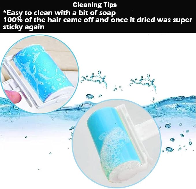 NUOBUT Reusable Sticky Lint Roller 3 Pack, Large & 2 Mini - Image 3