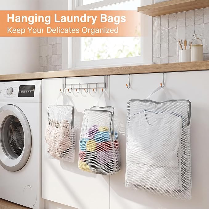 3 Pcs Mesh Hanging Laundry Bags - Image 3
