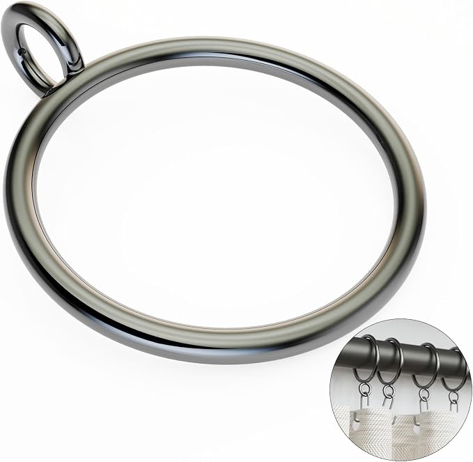 50 Pack Gunmetal Metal Curtain Rings by GASRONS