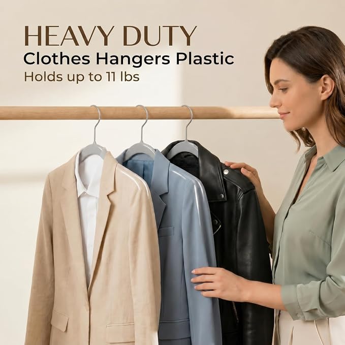 Plastic Hangers 50 Pack, Thin Hangers - Image 4
