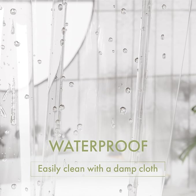 AmazerBath Shower Curtain Liner, 72x72 Clear Shower Curtain Liner, Waterproof - Image 5