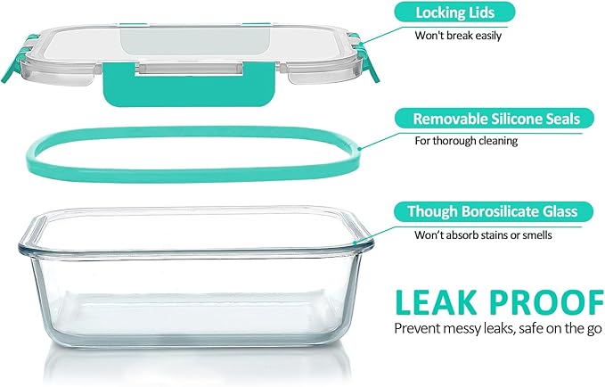 M MCIRCO 8 Pack, 30 oz Glass Food Storage Containers - Image 3