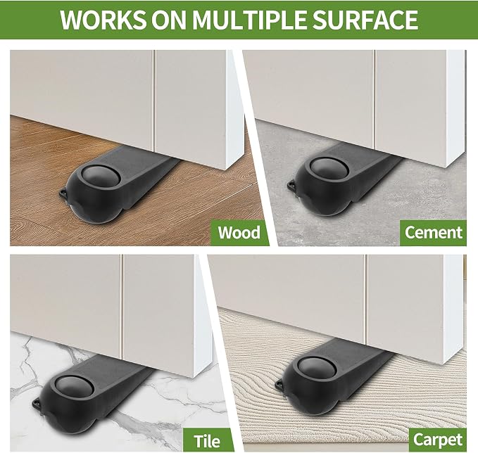 Door Stoppers for Bottom of Door, 2 Pack 3.9", Rubber Door Stopper Wedges - Image 5