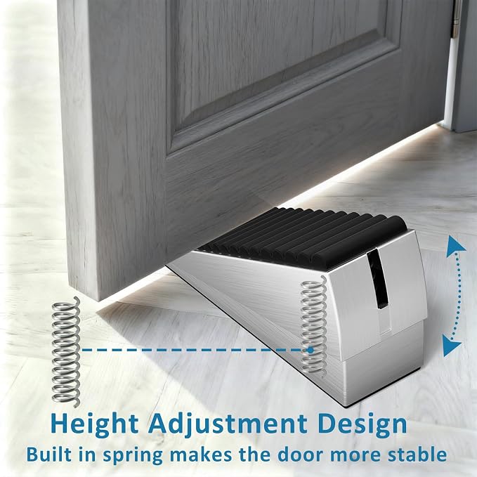 Optish Heavy Duty Door Stopper, Adjustable Spring Large Stopper, 3 Inches High - Image 2